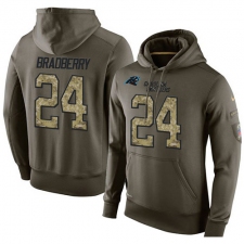 NFL Nike Carolina Panthers #24 James Bradberry Green Salute To Service Men's Pullover Hoodie