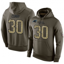 NFL Nike Carolina Panthers #30 Stephen Curry Green Salute To Service Men's Pullover Hoodie