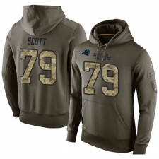 NFL Nike Carolina Panthers #79 Chris Scott Green Salute To Service Men's Pullover Hoodie