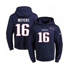 Football Men's New England Patriots #16 Jakobi Meyers Navy Blue Name & Number Pullover Hoodie