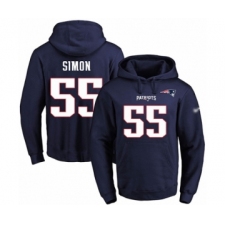 Football Men's New England Patriots #55 John Simon Navy Blue Name & Number Pullover Hoodie