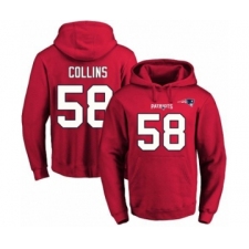 Football Men's New England Patriots #58 Jamie Collins Red Name & Number Pullover Hoodie