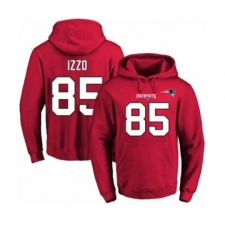 Football Men's New England Patriots #85 Ryan Izzo Red Name & Number Pullover Hoodie