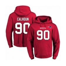 Football Men's New England Patriots #90 Shilique Calhoun Red Name & Number Pullover Hoodie