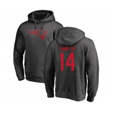 Football New England Patriots #14 Mohamed Sanu Sr Ash One Color Pullover Hoodie