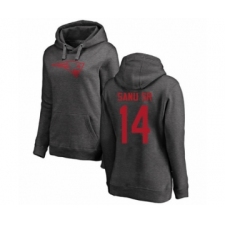 Football Women's New England Patriots #14 Mohamed Sanu Sr Ash One Color Pullover Hoodie