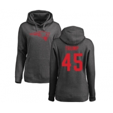 Football Women's New England Patriots #45 Donald Trump Ash One Color Pullover Hoodie