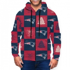 Patriots Team Ugly Christmas Men's Zip Hooded Sweatshirt