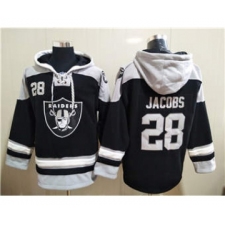 Men's Las Vegas Raiders #28 Josh Jacobs Ageless Must-Have Lace-Up Pullover Football Hoodie
