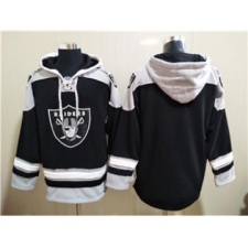 Men's Las Vegas Raiders Blank Ageless Must-Have Lace-Up Pullover Football Hoodie