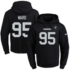 NFL Men's Nike Oakland Raiders #95 Jihad Ward Black Name & Number Pullover Hoodie