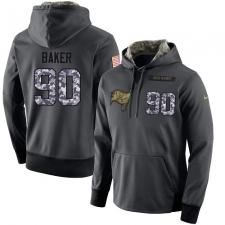 NFL Men's Nike Tampa Bay Buccaneers #90 Chris Baker Stitched Black Anthracite Salute to Service Player Performance Hoodie