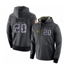 Football Men's Arizona Cardinals #20 Tramaine Brock Stitched Black Anthracite Salute to Service Player Performance Hoodie