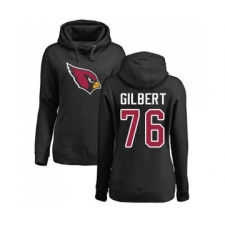 Football Women's Arizona Cardinals #76 Marcus Gilbert Black Name & Number Logo Pullover Hoodie