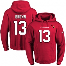 NFL Men Nike Arizona Cardinals #13 Jaron Brown Red Name & Number Pullover Hoodie