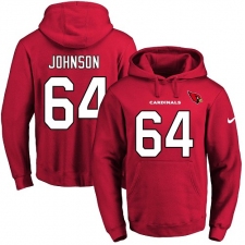 NFL Men's Nike Arizona Cardinals #64 Dorian Johnson Red Name & Number Pullover Hoodie