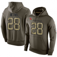 NFL Nike Arizona Cardinals #28 Justin Bethel Green Salute To Service Men's Pullover Hoodie