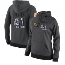 NFL Women Nike Arizona Cardinals #41 Antoine Bethea Stitched Black Anthracite Salute to Service Player Performance Hoodie