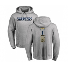 Football Los Angeles Chargers #1 Ty Long Ash Backer Pullover Hoodie