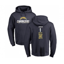 Football Los Angeles Chargers #1 Ty Long Navy Blue Backer Pullover Hoodie