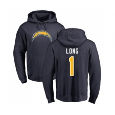 Football Los Angeles Chargers #1 Ty Long Navy Blue Name & Number Logo Pullover Hoodie