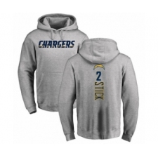 Football Los Angeles Chargers #2 Easton Stick Ash Backer Pullover Hoodie