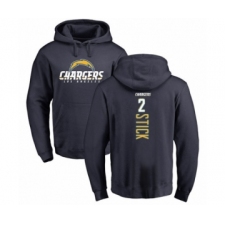 Football Los Angeles Chargers #2 Easton Stick Navy Blue Backer Pullover Hoodie