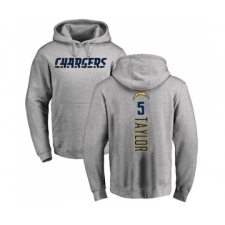 Football Los Angeles Chargers #5 Tyrod Taylor Ash Backer Pullover Hoodie