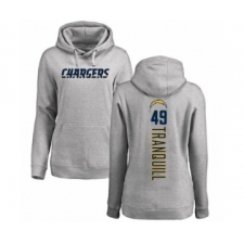 Football Women's Los Angeles Chargers #49 Drue Tranquill Ash Backer Pullover Hoodie