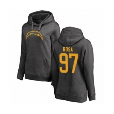 Football Women's Los Angeles Chargers #97 Joey Bosa Ash One Color Pullover Hoodie