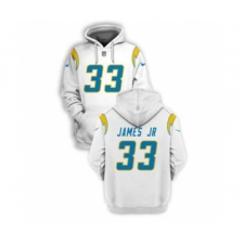 Men's Los Angeles Chargers #33 Derwin James JR 2021 White Pullover Football Hoodie