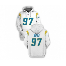 Men's Los Angeles Chargers #97 Joey Bosa 2021 White Pullover Football Hoodie