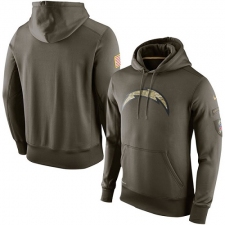 NFL Men's Los Angeles Chargers Nike Olive Salute To Service KO Performance Hoodie