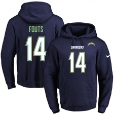 NFL Men's Nike Los Angeles Chargers #14 Dan Fouts Navy Blue Name & Number Pullover Hoodie