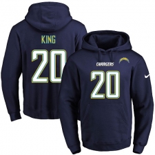 NFL Men's Nike Los Angeles Chargers #20 Desmond King Navy Blue Name & Number Pullover Hoodie