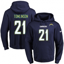 NFL Men's Nike Los Angeles Chargers #21 LaDainian Tomlinson Navy Blue Name & Number Pullover Hoodie