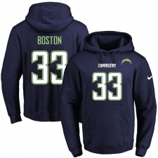 NFL Men's Nike Los Angeles Chargers #33 Tre Boston Navy Blue Name & Number Pullover Hoodie