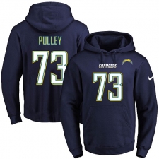NFL Men's Nike Los Angeles Chargers #73 Spencer Pulley Navy Blue Name & Number Pullover Hoodie