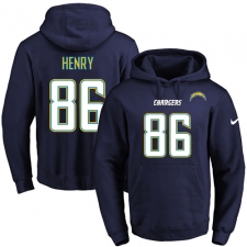 NFL Men's Nike Los Angeles Chargers #86 Hunter Henry Navy Blue Name & Number Pullover Hoodie