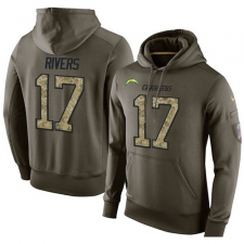 NFL Nike Los Angeles Chargers #17 Philip Rivers Green Salute To Service Men's Pullover Hoodie