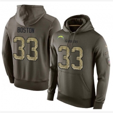 NFL Nike Los Angeles Chargers #33 Tre Boston Green Salute To Service Men's Pullover Hoodie