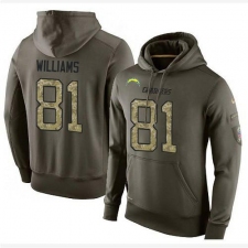 NFL Nike Los Angeles Chargers #81 Mike Williams Green Salute To Service Men's Pullover Hoodie