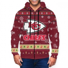 Chiefs Team Christmas Ugly Men's Zip Hooded Sweatshirt