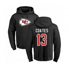 Football Kansas City Chiefs #13 Sammie Coates Black Name & Number Logo Pullover Hoodie