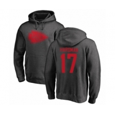 Football Kansas City Chiefs #17 Mecole Hardman Ash One Color Pullover Hoodie