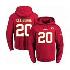 Football Men's Kansas City Chiefs #20 Morris Claiborne Red Name & Number Pullover Hoodie