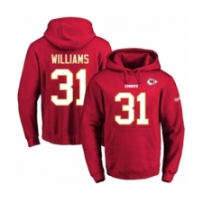 Football Men's Kansas City Chiefs #31 Darrel Williams Red Name & Number Pullover Hoodie
