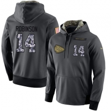 NFL Men's Nike Kansas City Chiefs #14 Demarcus Robinson Stitched Black Anthracite Salute to Service Player Performance Hoodie