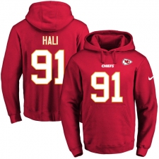 NFL Men's Nike Kansas City Chiefs #91 Tamba Hali Red Name & Number Pullover Hoodie