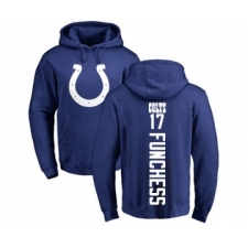 Football Indianapolis Colts #17 Devin Funchess Royal Blue Backer Pullover Hoodie